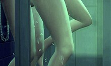 Kylpyhuone kohtaaminen tyttöystävän kanssa johtaa intensiiviseen seksisessioon