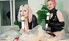 Arya Grander's intimate latex play with her girlfriend at home