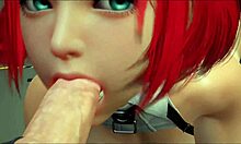赤毛の熟女が3Dヘンタイゲームで巨根のパートナーとアナルセックスを楽しむ