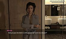 Dans un jeu d'animation 3D, une belle-mère aux gros seins trompe son mari et profite d'une rencontre chaude avec un homme plus jeune après une douche à l'hôtel