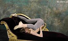 Bridge stretching and naked ballerina Klara Lookova's hot performance