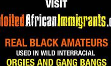 Imigrante africano tem um trio anal hardcore inter-racial