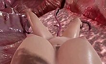 Pantat basah remaja Tifa diregangkan oleh raksasa tentakel dalam video penuh 8m